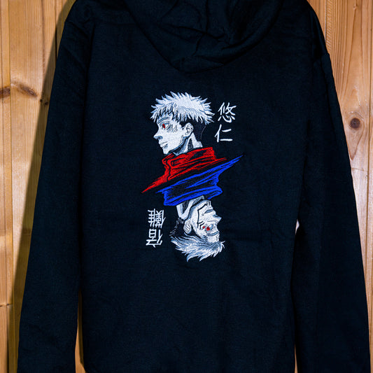 Itadori Sakuna felpa/tshirt con ricamo fronte-retro