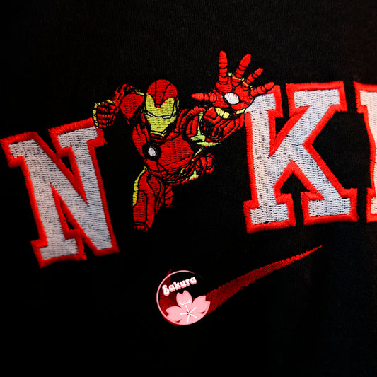 Iron Man felpa/tshirt con ricamo
