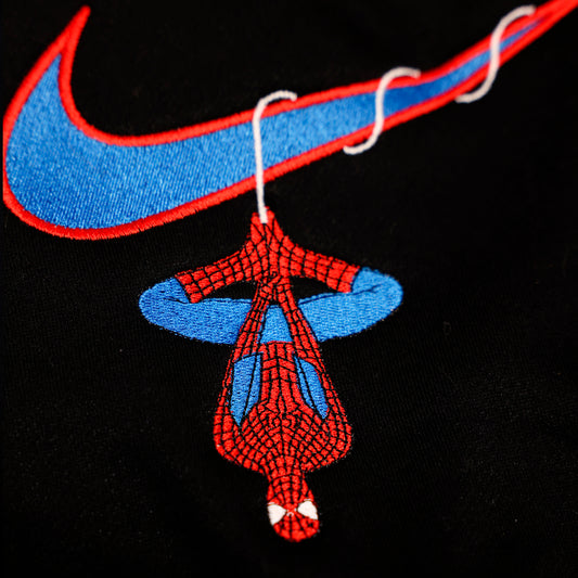 Spiderman felpa/tshirt con ricamo