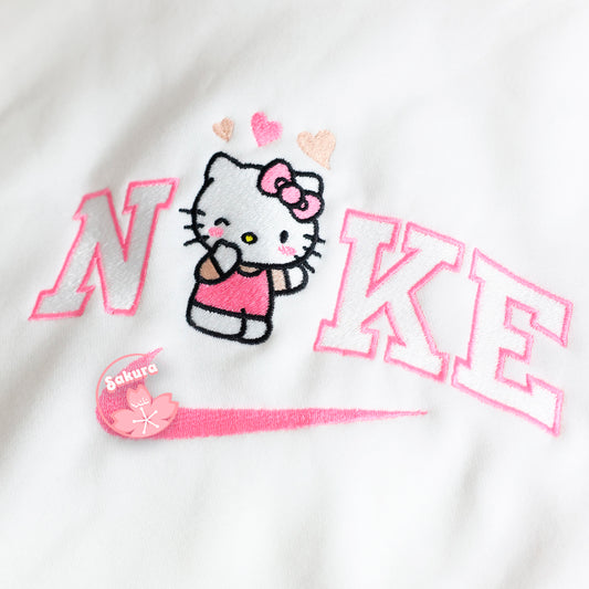 Hello Kitty felpa/tshirt con ricamo