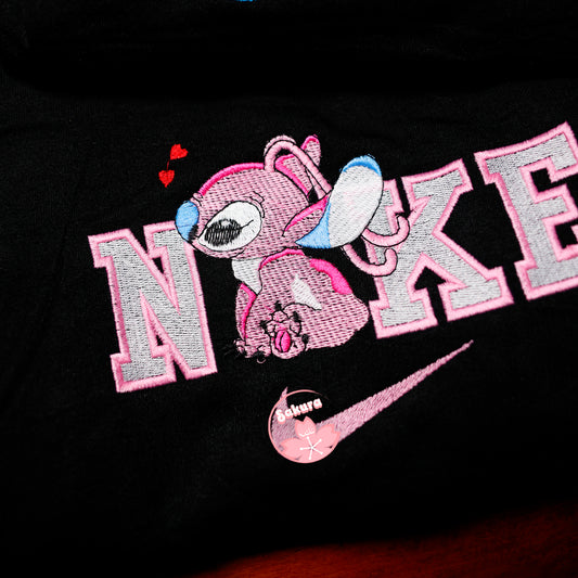 Stitch & Angel set di 2 felpe/tshirts con ricamo