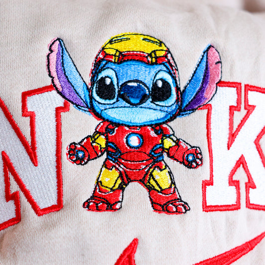 Ironstitch felpa/tshirt con ricamo