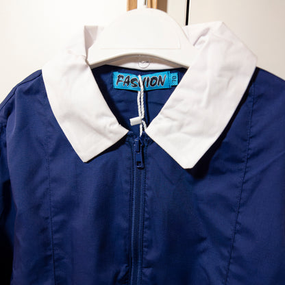 Grembiule blu con zip