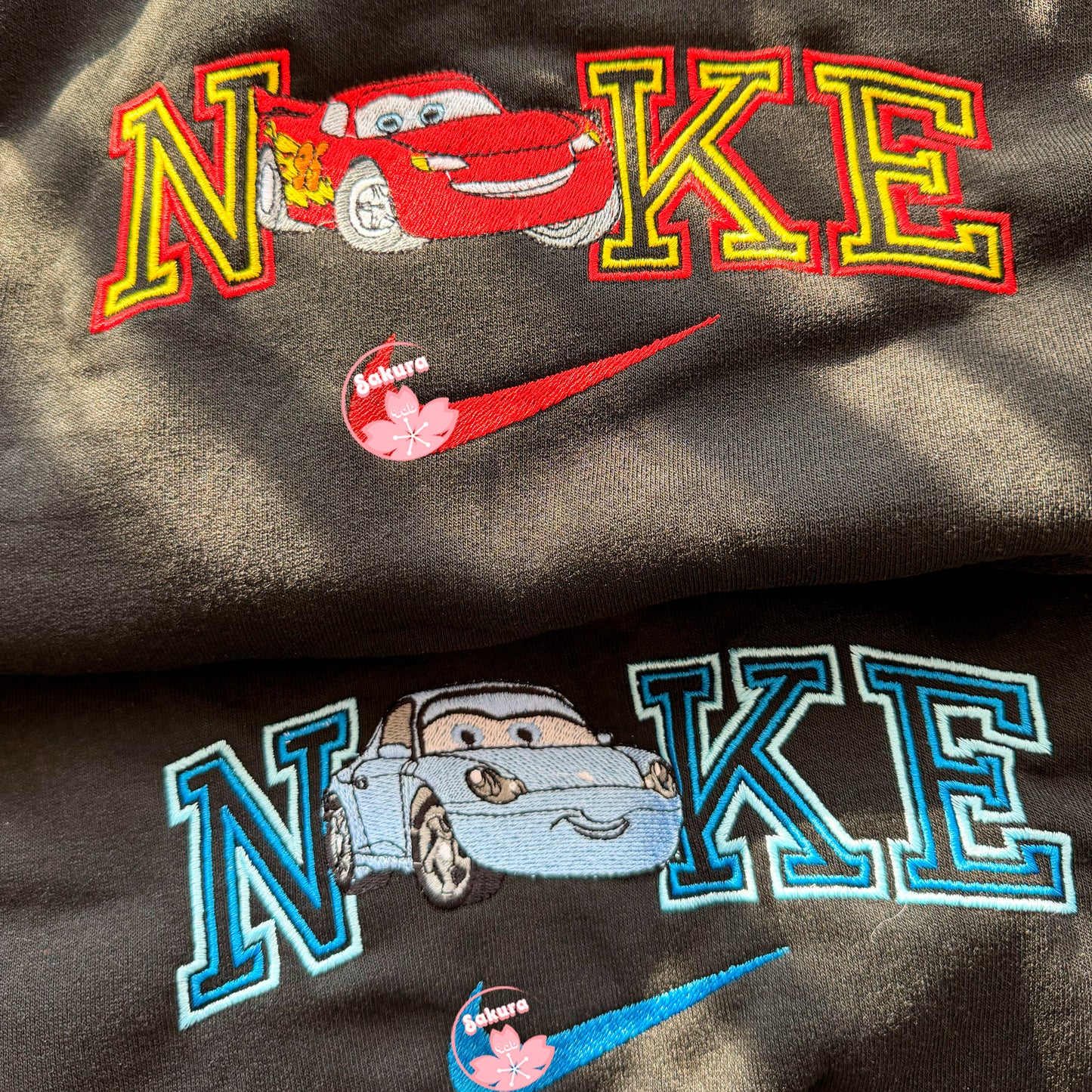 Cars set di 2 felpe/tshirts con ricamo