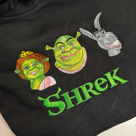 Shrek felpa/tshirt con ricamo