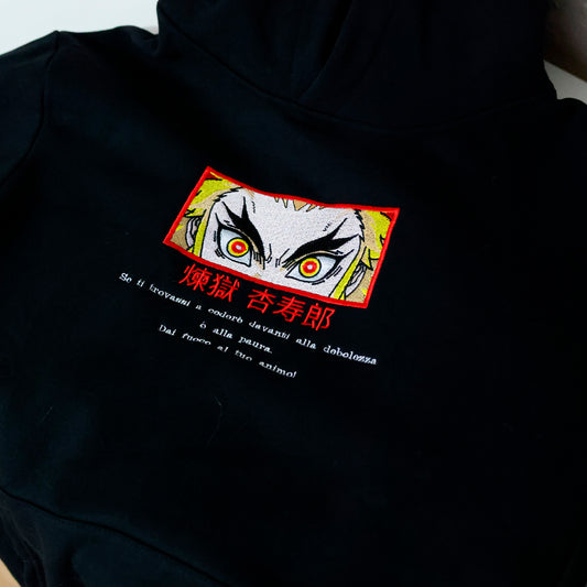 Rengoku felpa/tshirt con ricamo