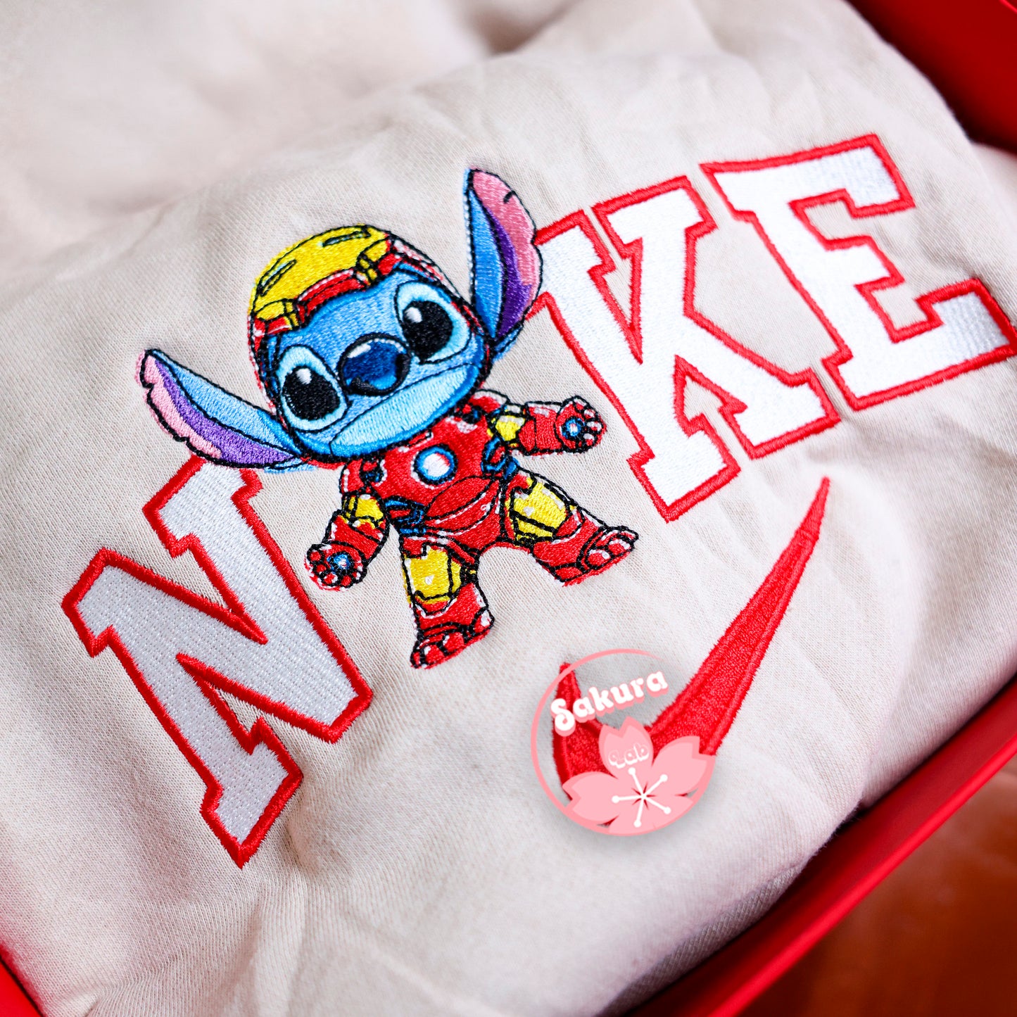 Ironstitch felpa/tshirt con ricamo