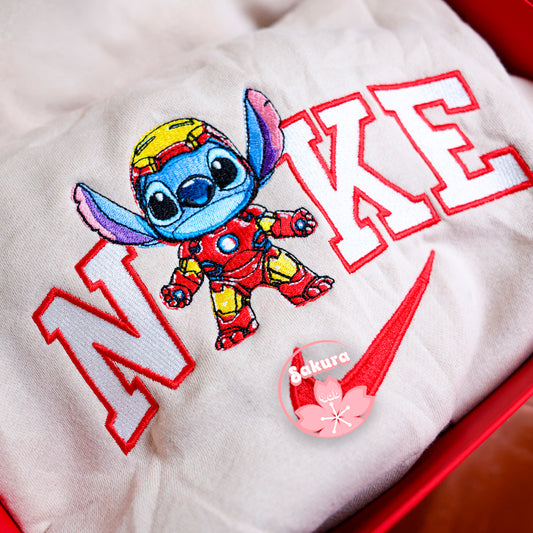 Ironstitch felpa/tshirt con ricamo