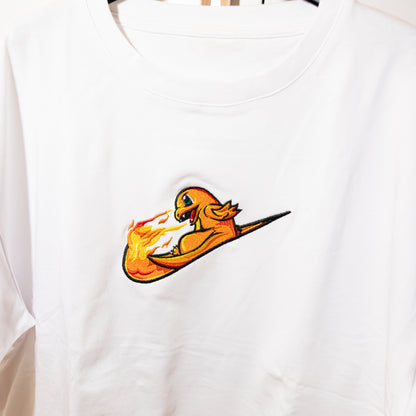Charmander swoosh felpa/tshirt con ricamo