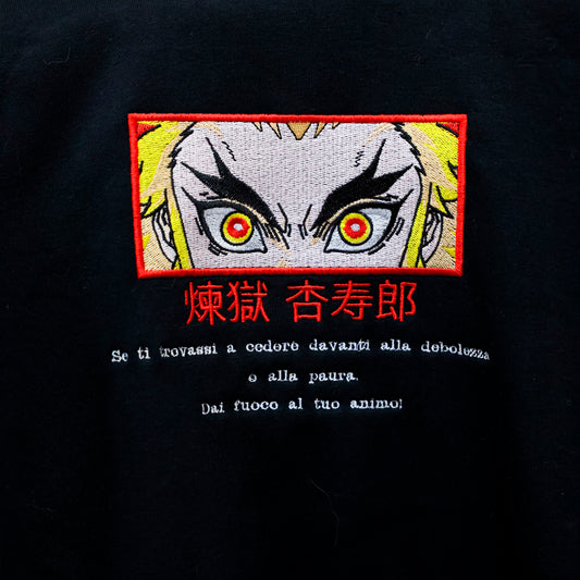 Rengoku felpa/tshirt con ricamo
