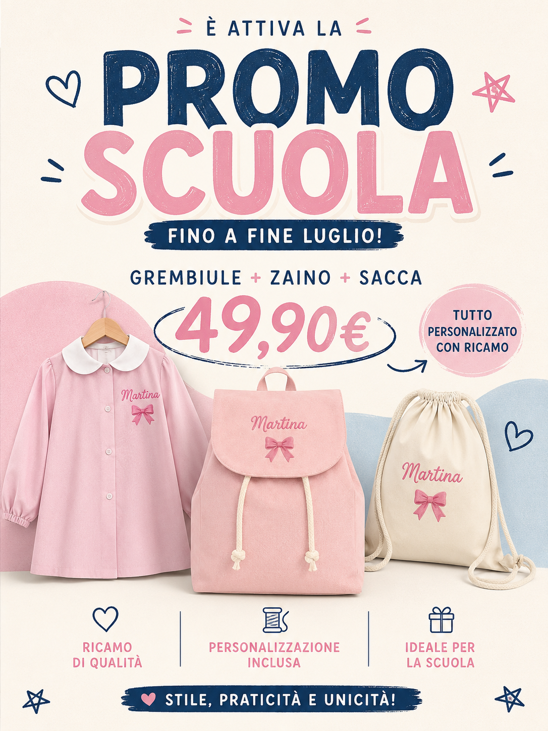 Grembiule a quadretti rosa