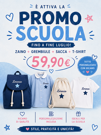 Grembiule a quadretti azzurro