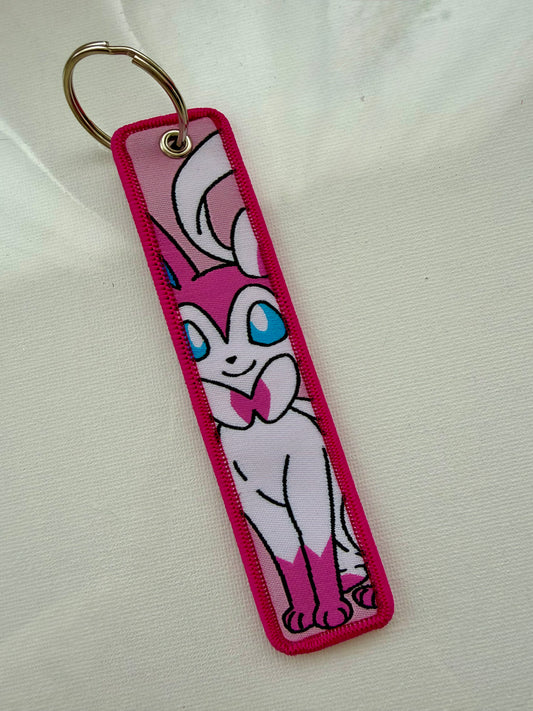 Sylveon portachiavi ricamato