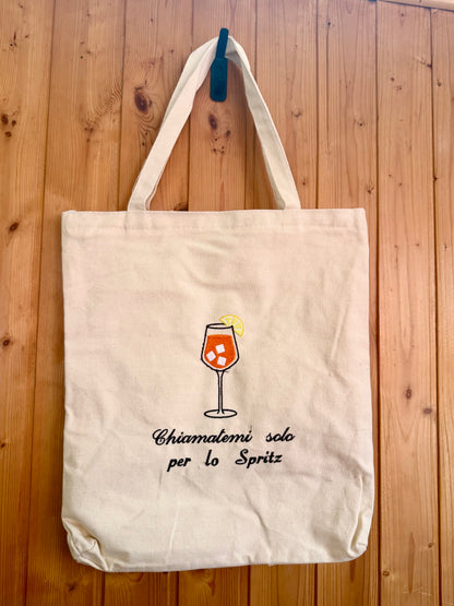 Spritz tote bag con ricamo