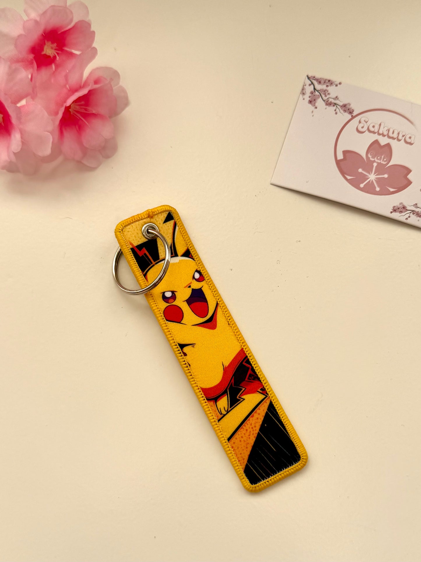 Portachiavi ricamato Pikachu