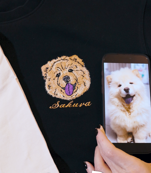 Il tuo Pet felpa/tshirt con ricamo lato cuore