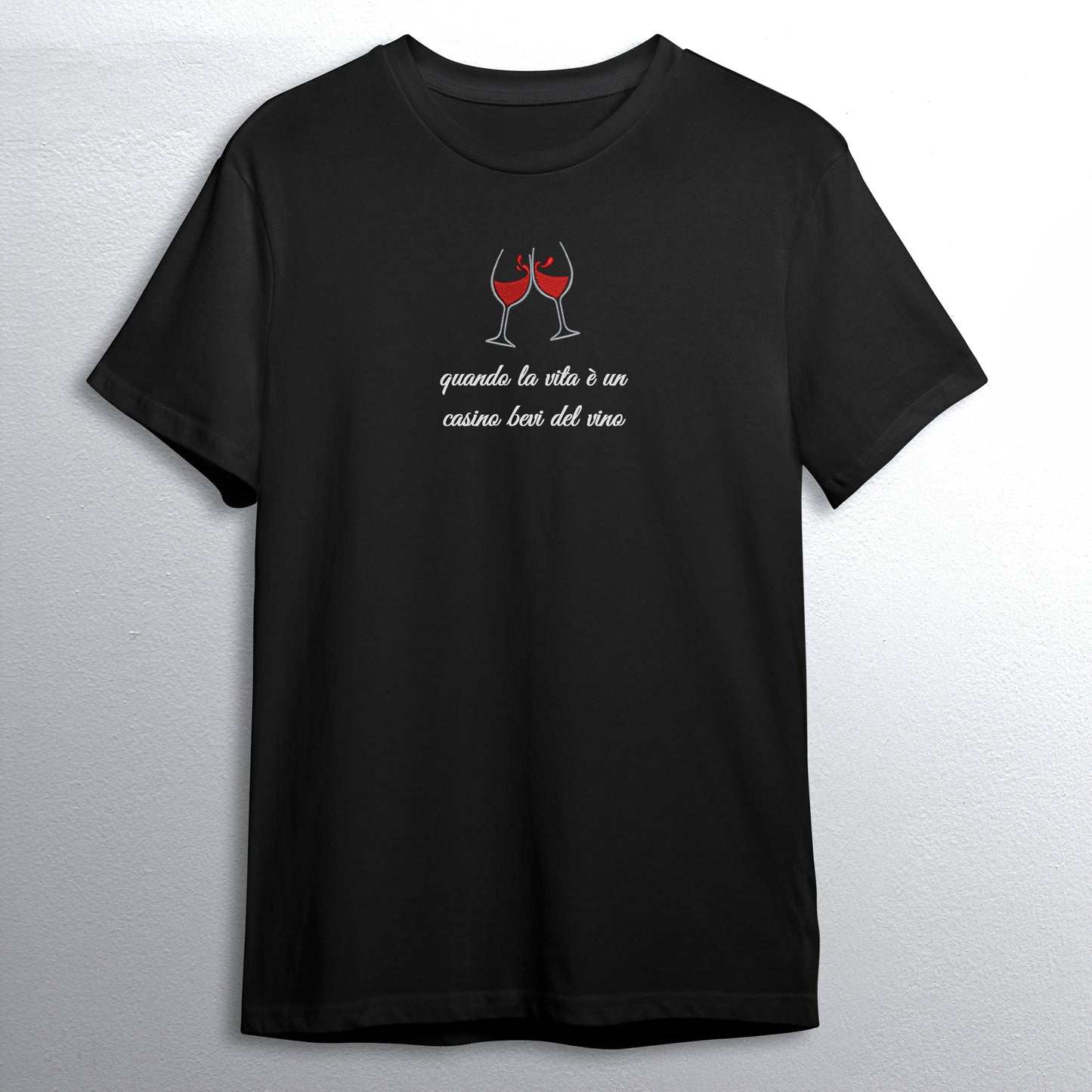 Vino felpa/tshirt con ricamo