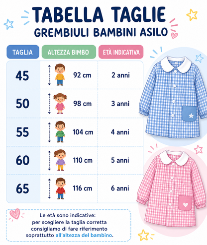 Grembiule a quadretti azzurro