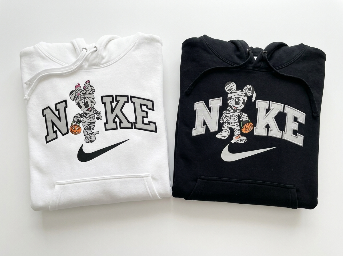 Topolino e Minnie Mummie di 2 felpe/tshirts con ricamo