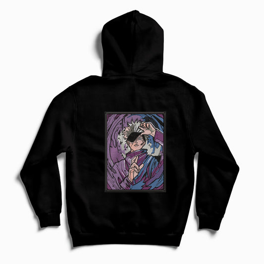 Gojo felpa/tshirt con ricamo fronte-retro (Jujutsu Kaisen) (Versione 2)