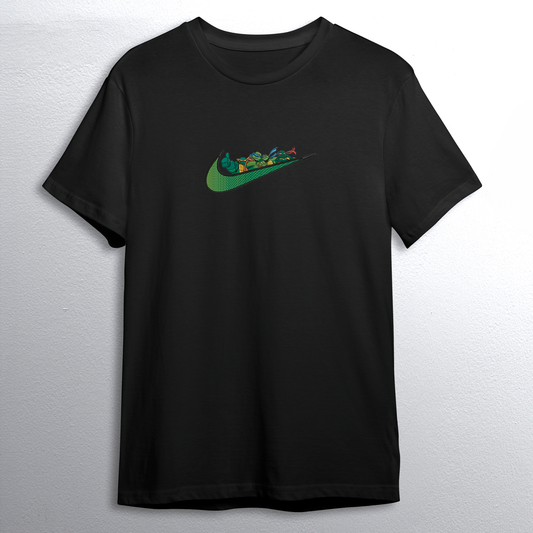 Swoosh Tartarughe Ninja felpa/tshirt con ricamo